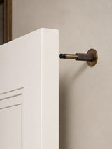 Build Guild DOOROOM Brass Door Stop Knurled Style, Cushioned Contact