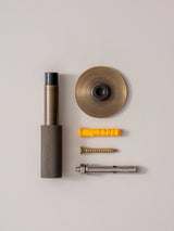 Build Guild DOOROOM Brass Door Stop Knurled Style, Cushioned Contact
