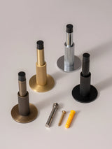 Build Guild DOOROOM Brass Door Stop Knurled Style, Cushioned Contact